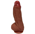 Consolador de pene grueso color rojo de piel