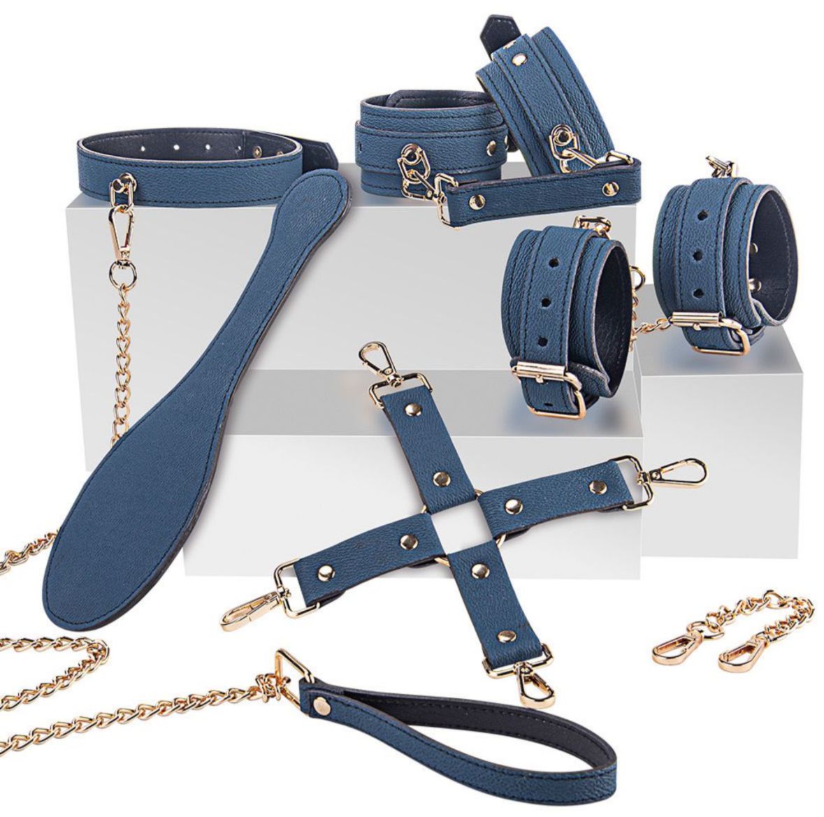 5 piezas Kits de Bondage juego de sujeción de cuero genuino fetiche BDSM